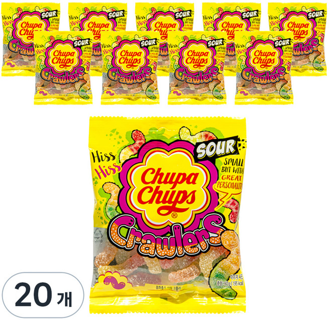Chupa Chups 加倍佳 酸味捲捲咀嚼軟糖, 60g, 20個