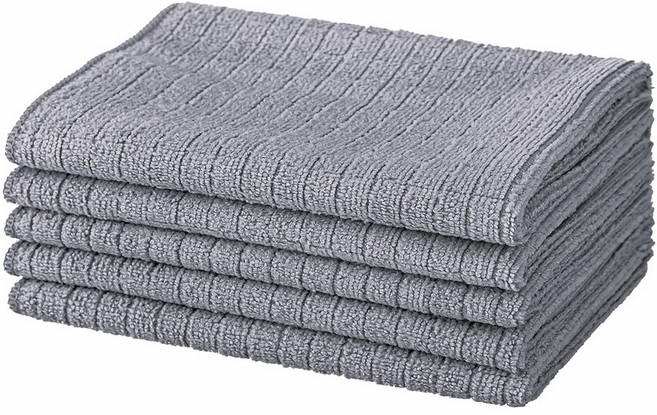 코멧 키친 다용도 극세사 행주 그레이, 5개