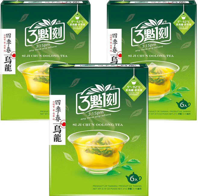 3點1刻 四季春烏龍茶, 3.5g, 6包, 3盒