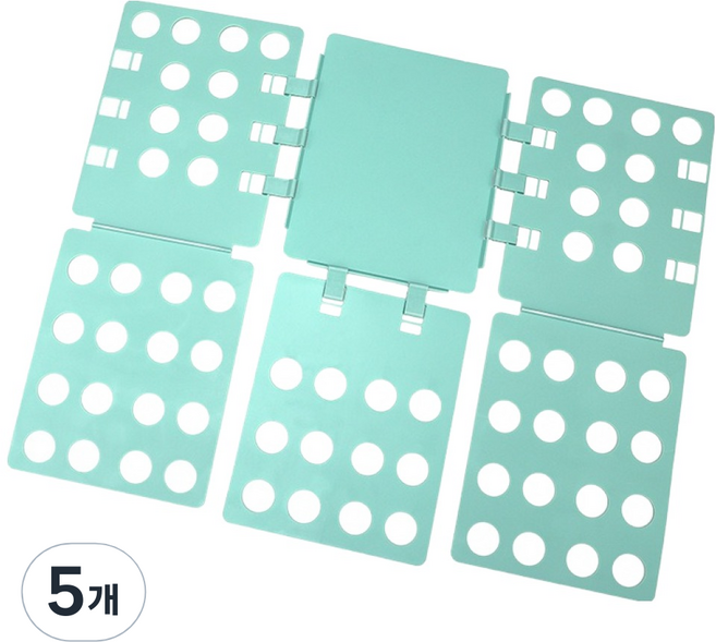 코히모 옷정리 대형 폴더 빨래개기 판 5W0009, 5개, 민트