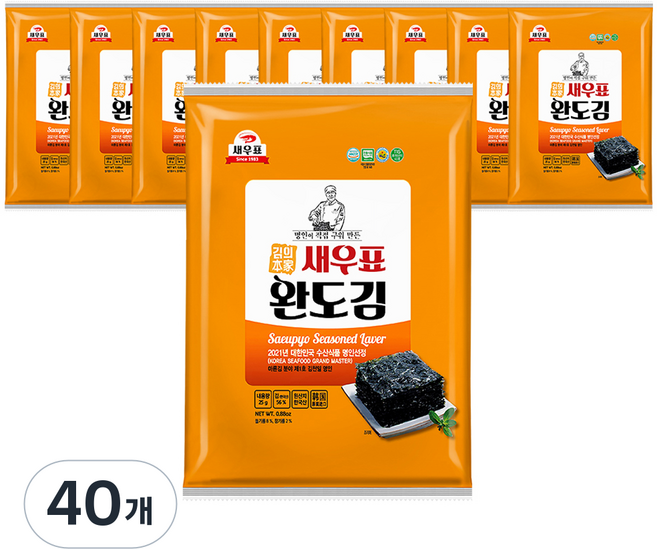 새우표 완도 오리지널 전장김, 25g, 40개