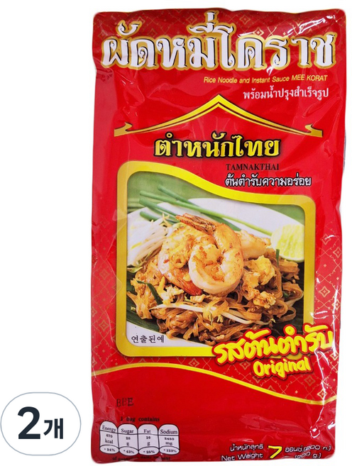 팟타이 라이스누들 앤 소스 오리지날, 200g, 2개