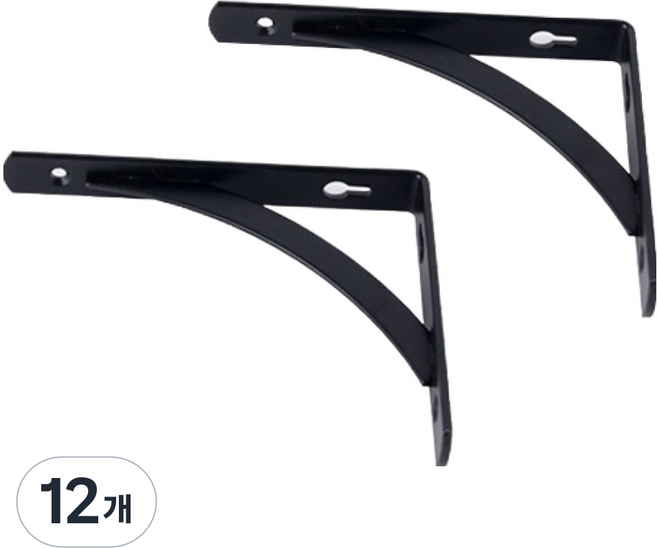 지오비즈 벽 ㄱ자 고정 선반대 150mm, 블랙, 12개