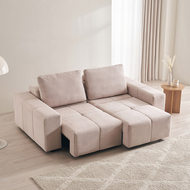 삼익가구 노이어 3인용 카우치 모션 슬라이드 확장형 리클라이너 좌형 소파 + 쿠션 세트 방문설치, 오트밀