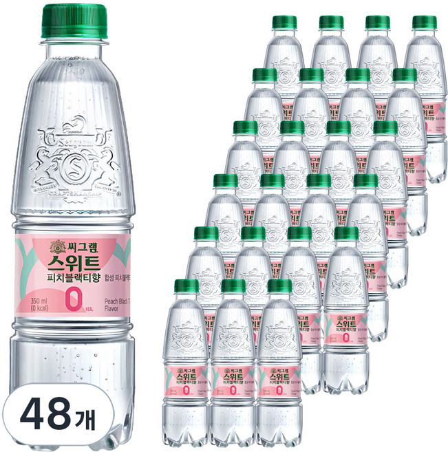씨그램 스위트 피치블랙티향, 350ml, 48개