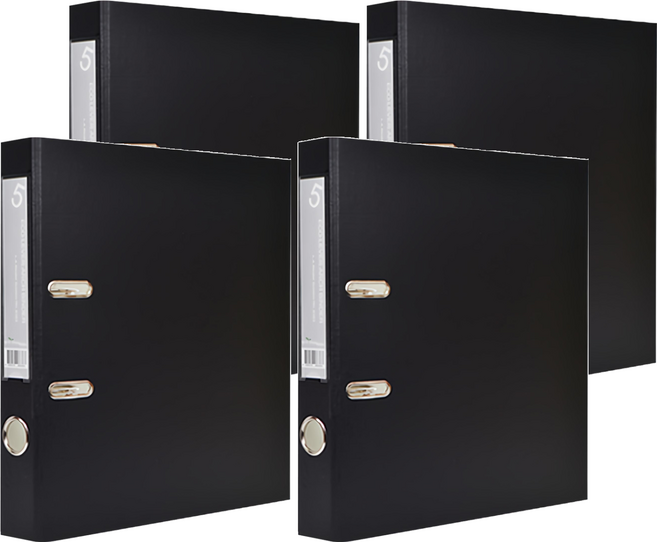 ECO Chungwoon D型3孔活頁夾 3cm, 黑色, 4本