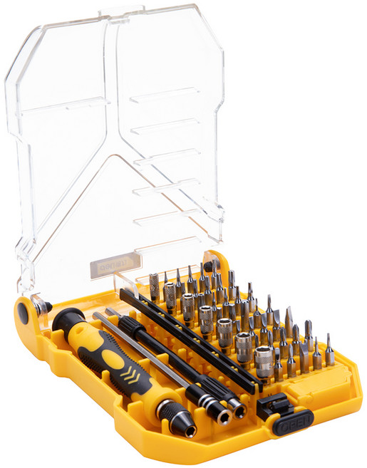 델리 툴즈 정밀 드라이버 45종 세트 블랙 옐로우 DL3545, 1세트