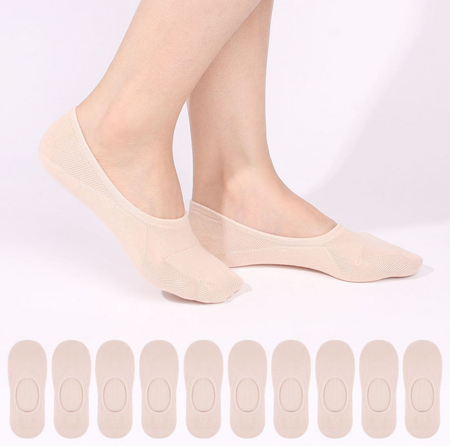 두발로 여성용 안벗겨짐 자물쇠 페이크삭스 10켤레