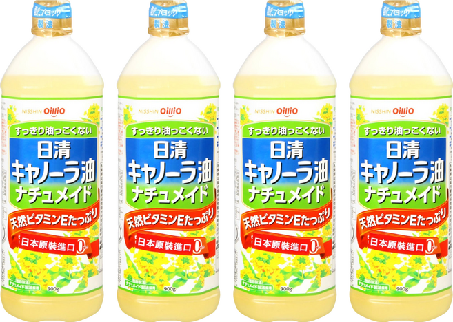 NISSIN 日清 OilliO 油菜籽油, 900g, 4瓶