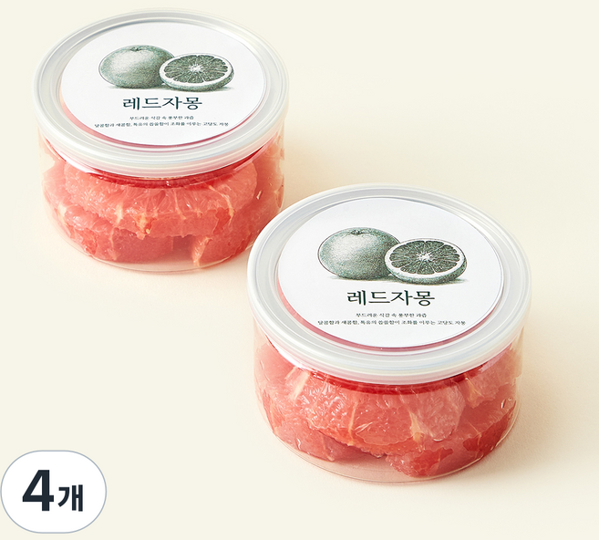 컷팅 레드 자몽, 200g, 4개