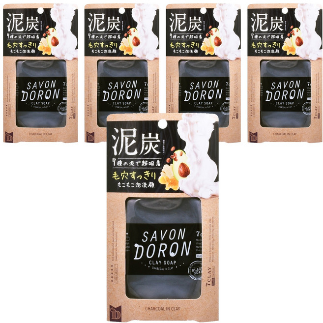 COSMETEX ROLAND SAVON DORON 泡沫洗面乳泥炭 7種泥炭超吸着, 110g, 5瓶