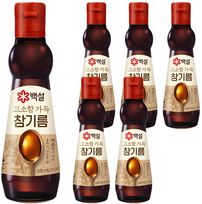 백설 진한참기름, 320ml, 6개