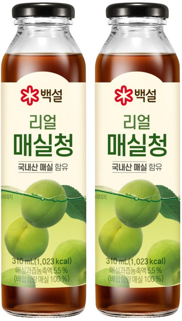 백설 리얼 매실청, 310ml, 2개