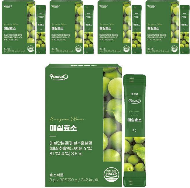 Funeat 青梅酵素 30條入, 90g, 5盒