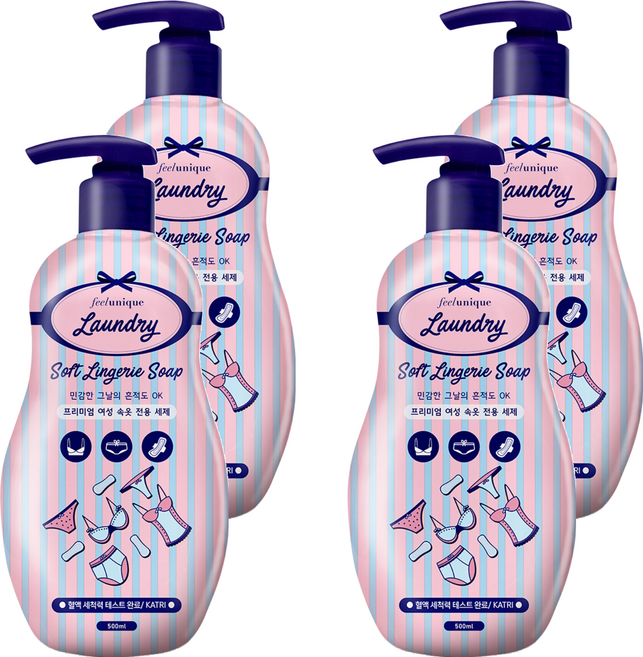 필루니크 여성용 런더리 속옷 액상세제 본품, 500ml, 4개