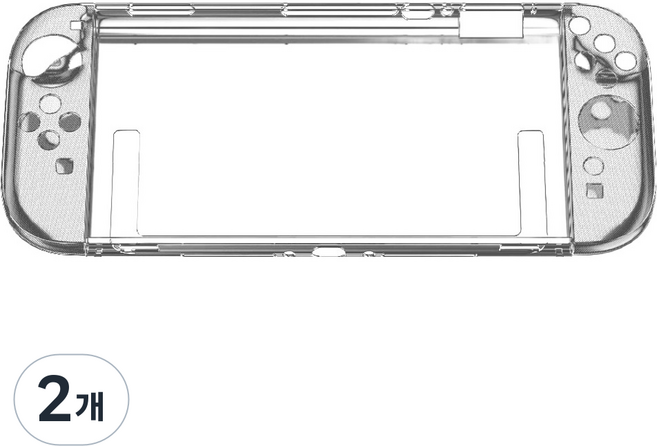 스페이스쉴드 닌텐도 스위치 2 호환 퓨어 그립 PC 클리어 하드 케이스, 투명, 2개