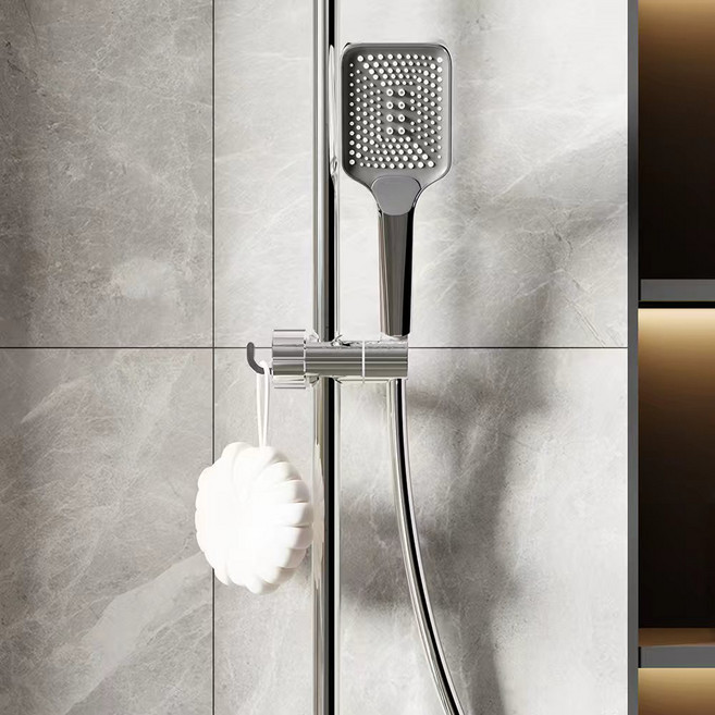 코멧 간편한 후크형 샤워기 홀더, 실버