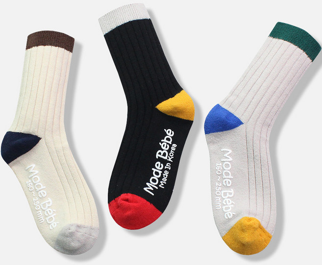 모드베베 아동용 골지 양말 3족 세트