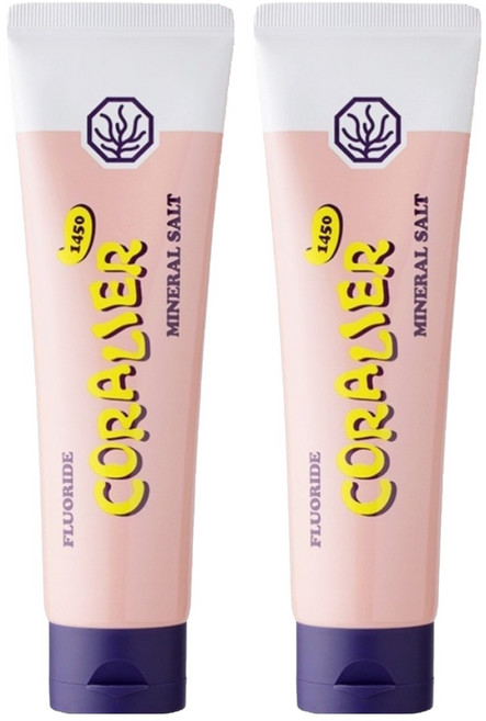 코랄리에 코랄칼슘 고불소 치약 미네랄솔트, 180g, 2개