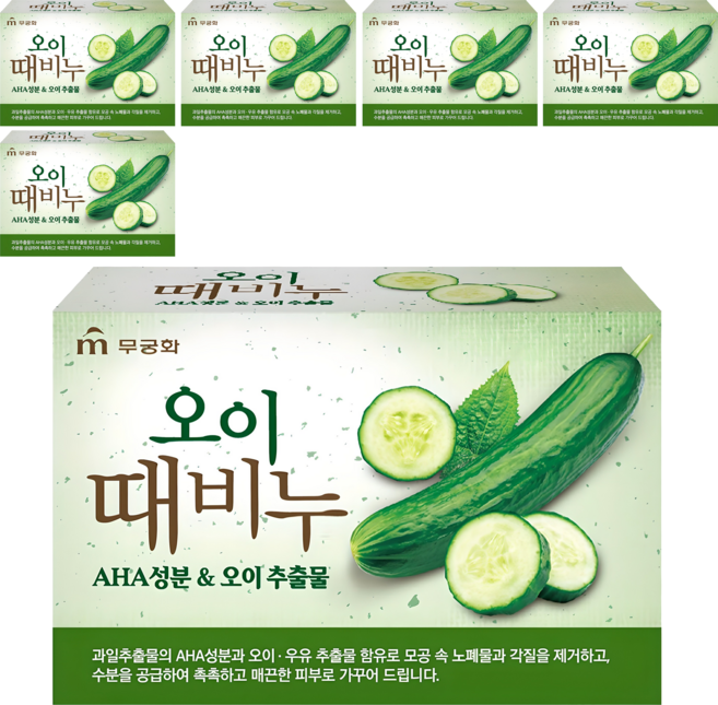 무궁화 오이 때비누, 90g, 6개입
