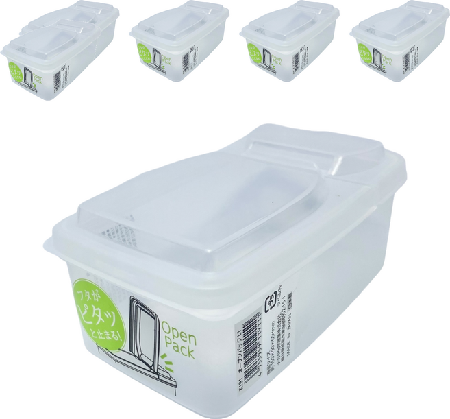 NAKAYA 掀蓋雙開收納盒3入組 k191 500ml, 2組, 3個容器 + 3個蓋子