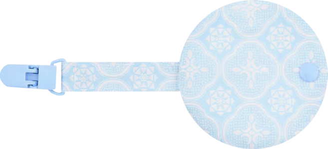 in Blooom 印花樂 奶嘴夾布套組 - 100%棉, 玻璃海棠 薄霧藍, 1組