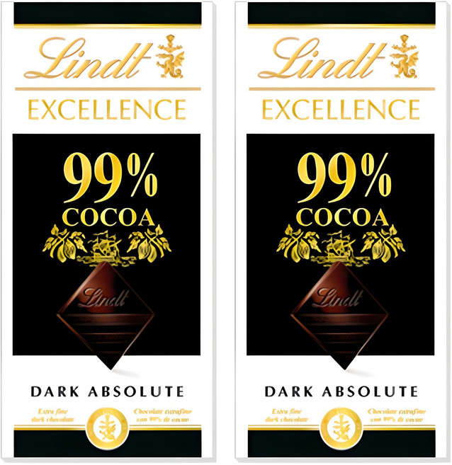 린트엑셀런스 다크 99% 초콜릿, 50g, 2개