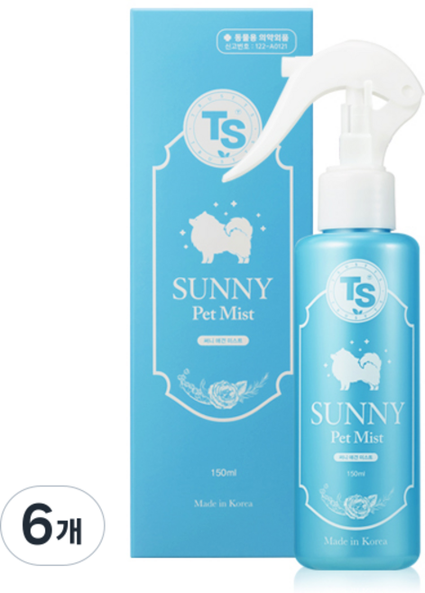 TS 써니 애견미스트 베이비파우더향, 150ml, 1개입, 6개