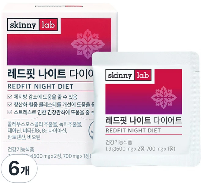 스키니랩 레드핏 나이트 다이어트, 14회분, 6개 - 쿠팡