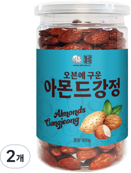 견과공장 오븐에 구운 아몬드강정 통, 2개, 300g