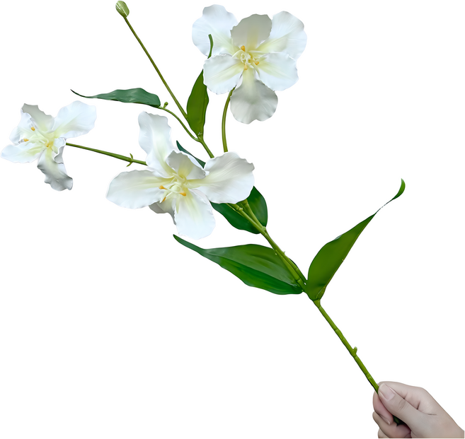 Floral M 仿真花 莫內花園愛麗絲鳶尾花伊莉莎白花材, 白色, 1個