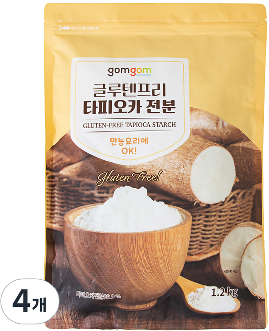 곰곰 글루텐 프리 타피오카 전분, 1.2kg, 4개