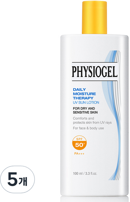 PHYSIOGEL 潔美淨 日常保濕修護UV防曬乳液 SPF50+ PA+++, 100ml, 5個