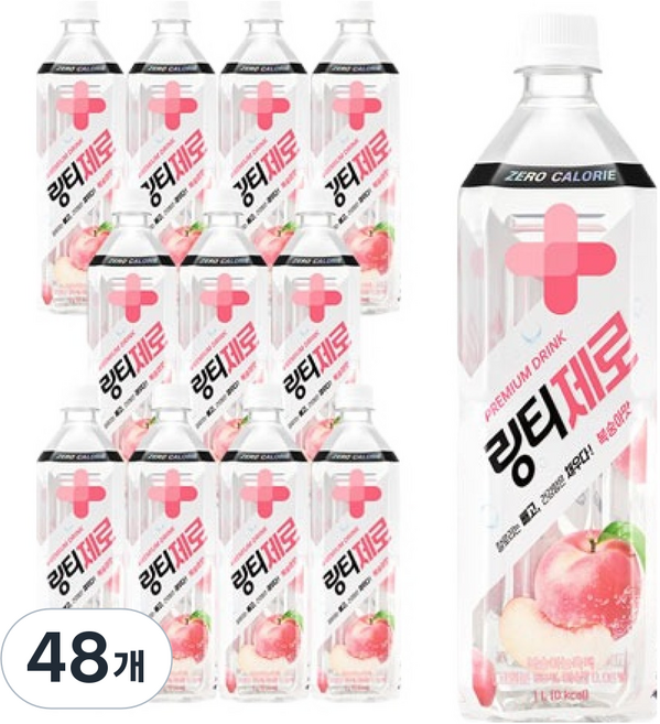 링티 링티제로 복숭아맛, 48개, 1L