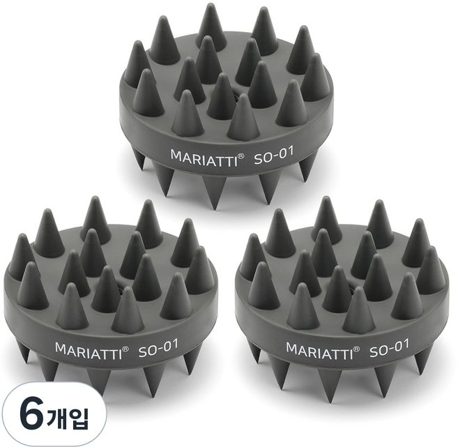 Mariatti 洗髮刷 頭皮按摩球, 灰色, 6個