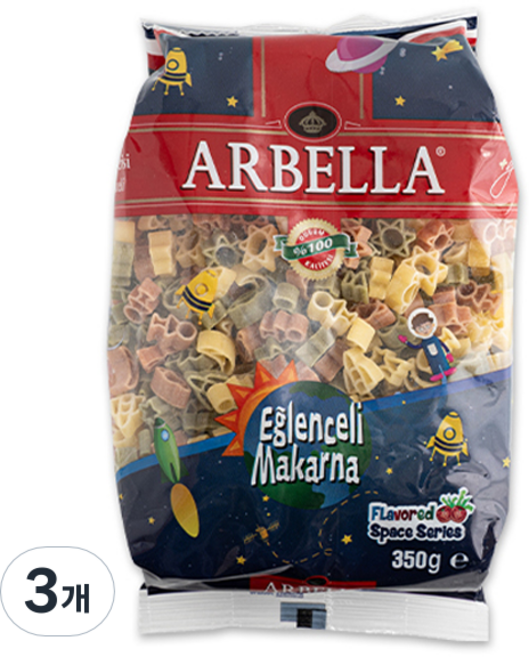 아르벨라 듀럼기다 3색우주 파스타, 3개, 350g