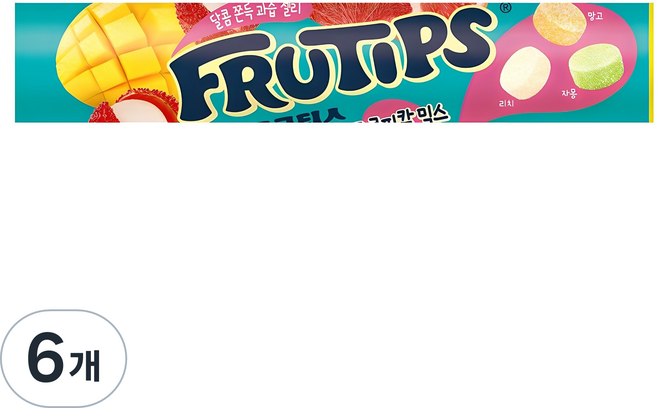 FRUTIPS 黑嘉麗 水果軟糖 熱帶水果綜合口味, 140g, 6條