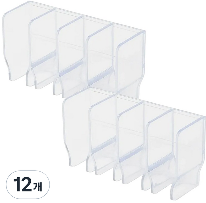 인앳홈 무타공 튜브 정리 클립 4단 ONE SIZE, 투명, 12개