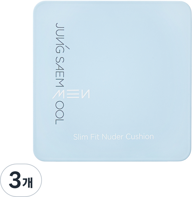 JUNG SAEM MOOL 鄭瑄茉 男士專用纖薄貼合氣墊粉餅, 3個, 01 象牙白