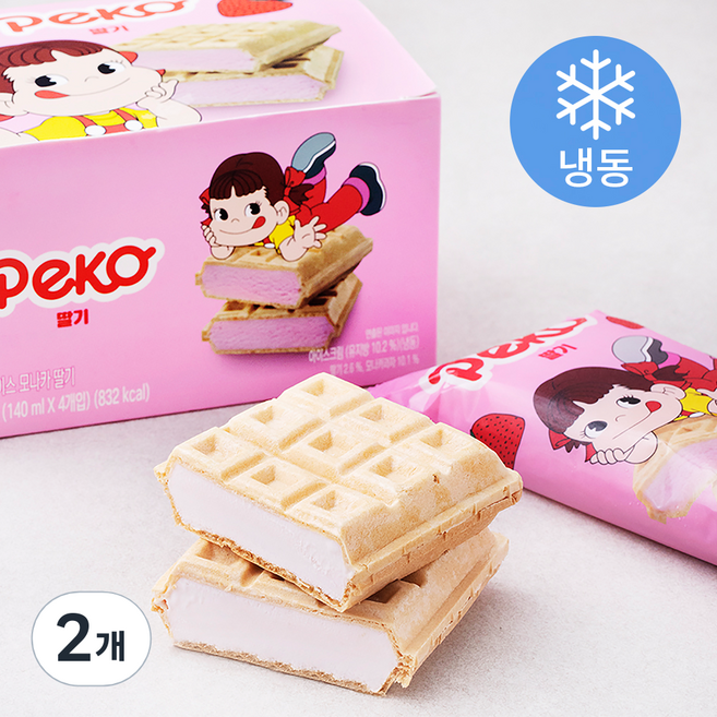 페코 아이스 모나카 딸기 (냉동), 140ml, 4개입, 2개
