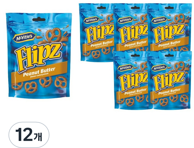플립즈 피넛버터향 프레첼, 90g, 12개