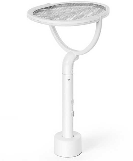 이노크아든 90도 회전 길이조절 충전식 전기모기채, 화이트