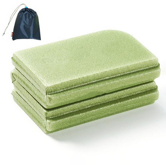 생활의지혜 휴대용 초경량 접이식 등산방석 + 파우치, 그린