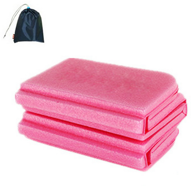 생활의지혜 휴대용 초경량 접이식 등산방석 + 파우치, 핑크