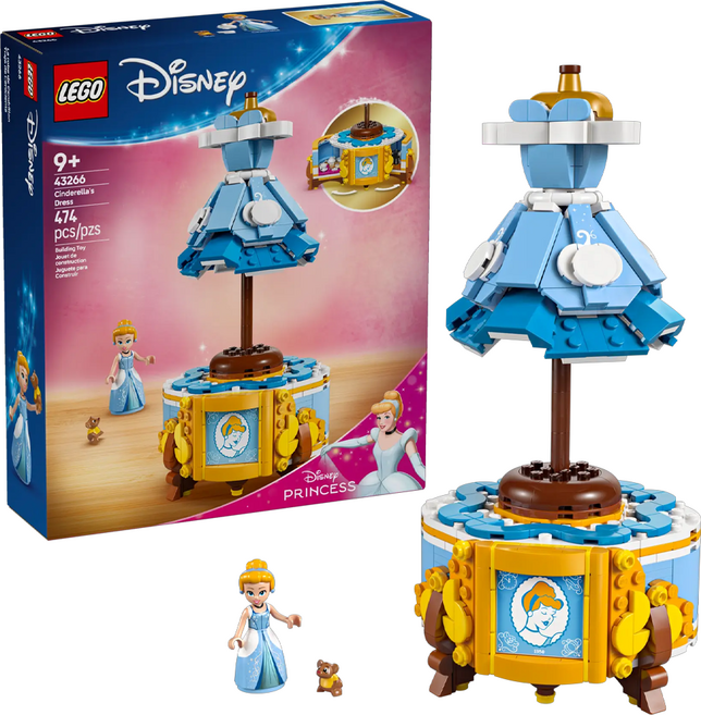 LEGO 樂高 43266 迪士尼系列灰姑娘的裙子積木套裝 (474片), 1盒, 灰姑娘的裙子 Cinderella's Dress
