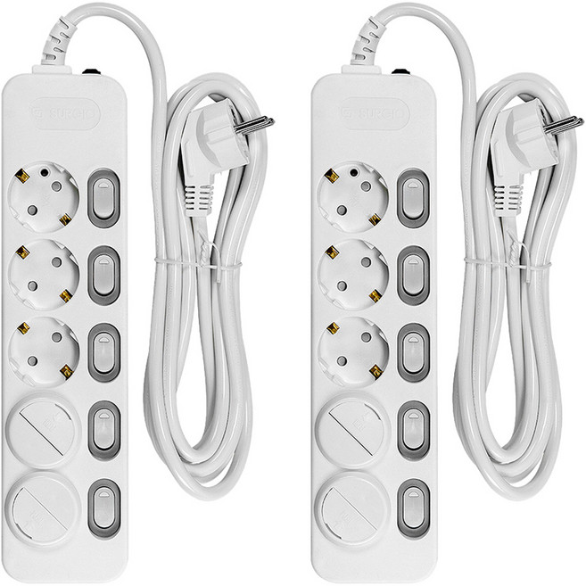 써지오 개별 멀티탭 5구 DH-1658-MT + 안전커버 2p 랜덤 발송, 1.5m, 2세트