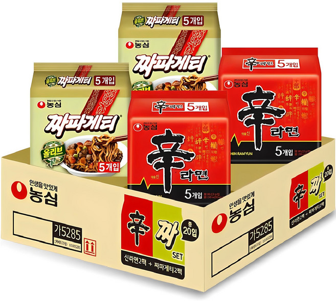 농심 신라면 10개 120g + 짜파게티 10개 140g 세트, 1세트