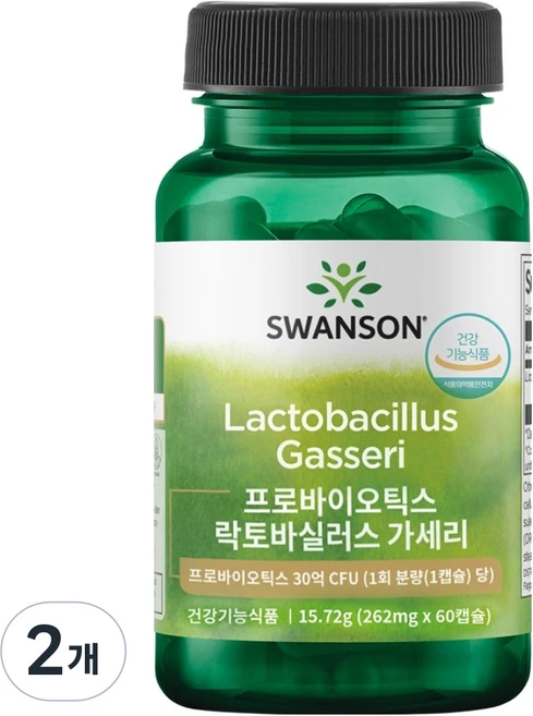 스완슨 프로바이오틱스 락토바실러스 가세리 유산균 15.72g, 60정, 2개 - 쿠팡