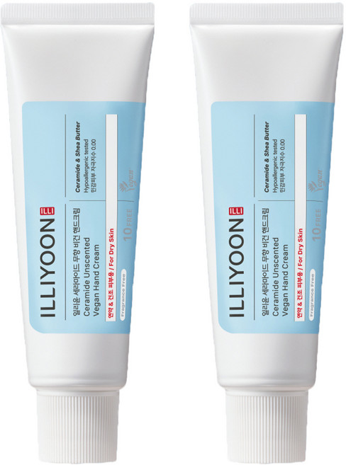 일리윤 세라마이드 비건 핸드크림 무향, 50ml, 2개