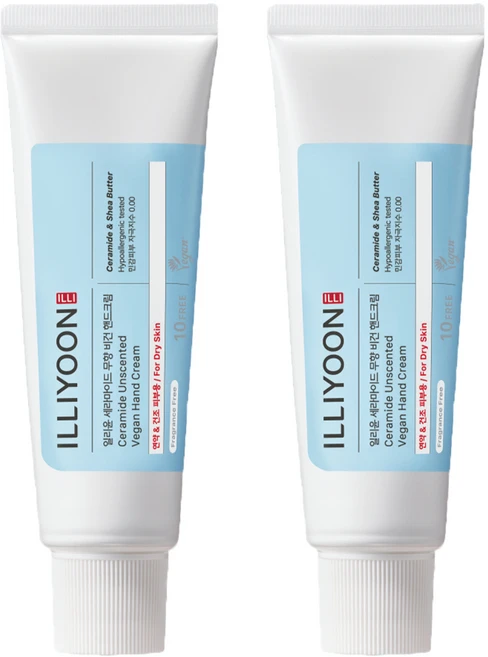 일리윤 세라마이드 비건 핸드크림 무향, 50ml, 2개 - 쿠팡